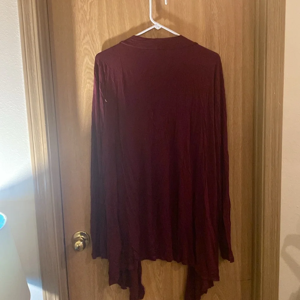 Zenana Outfitters Burgundy Long Sleeve Cardigan - Size 3x - $20 - Picture 2 of 3